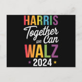 Harris Walz 2024 Kamala zusammen LGBT Postkarte (Vorderseite)