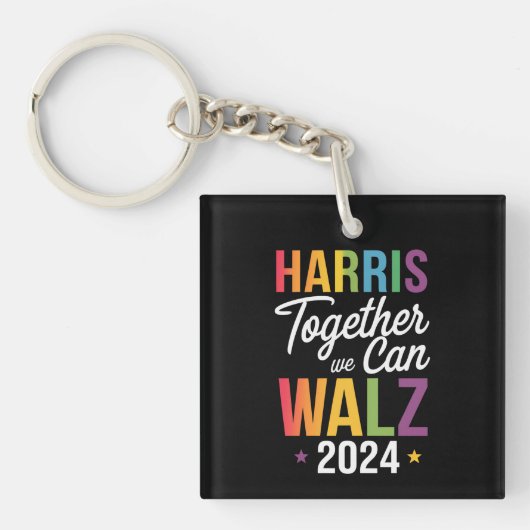 Harris Walz 2024 Kamala zusammen LGBT Schlüsselanhänger (Vorderseite)