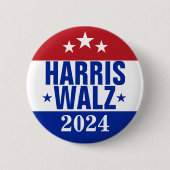 Harris Walz 2024 Kampagne Red Blue Button (Vorderseite)