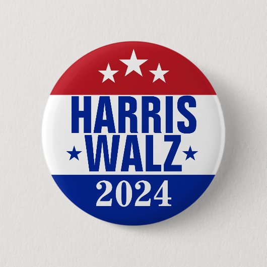 Harris Walz 2024 Kampagne Red Blue Button (Vorderseite)