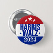 Harris Walz 2024 Kampagne Red Blue Button (Vorne & Hinten)