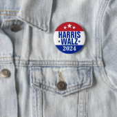 Harris Walz 2024 Kampagne Red Blue Button (Beispiel)