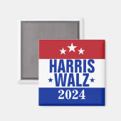 Harris Walz 2024 Kampagne Red Blue Magnet (Vorderseite/Rückseite)