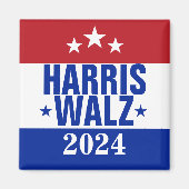 Harris Walz 2024 Kampagne Red Blue Magnet (Vorne)