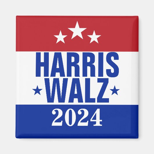 Harris Walz 2024 Kampagne Red Blue Magnet (Vorne)