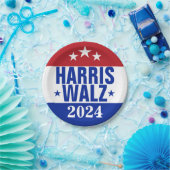 Harris Walz 2024 Kampagne Red Blue Pappteller (Party)