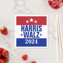 Harris Walz 2024 Kampagne Red Blue Serviette