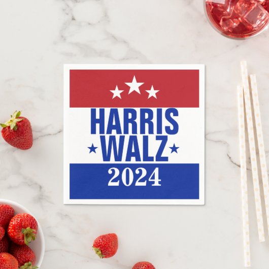 Harris Walz 2024 Kampagne Red Blue Serviette (Beispiel)