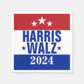Harris Walz 2024 Kampagne Red Blue Serviette (Vorderseite)