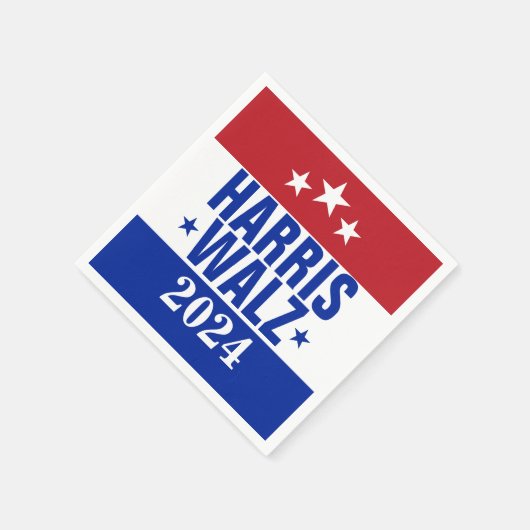 Harris Walz 2024 Kampagne Red Blue Serviette (Ecke)