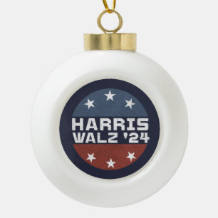 Harris Walz 2024 Kampagne USA Flag Keramik Kugel-Ornament