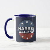Harris Walz 2024 Kampagne USA Flag Tasse (Links)