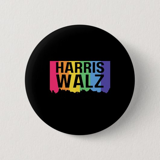 Harris Walz 2024 Lgbtq Gay Pride Rainbow Kamala Ha Button (Vorderseite)