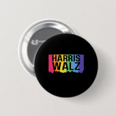 Harris Walz 2024 Lgbtq Gay Pride Rainbow Kamala Ha Button (Vorne & Hinten)