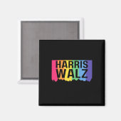 Harris Walz 2024 Lgbtq Gay Pride Rainbow Kamala Ha Magnet (Vorderseite/Rückseite)