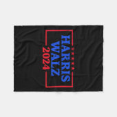 Harris Walz 2024 Logo für die Kampagne Slogan Kam Fleecedecke (Vorderseite (Horizontal))