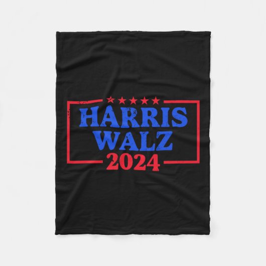 Harris Walz 2024 Logo für die Kampagne Slogan Kam Fleecedecke (Vorderseite)