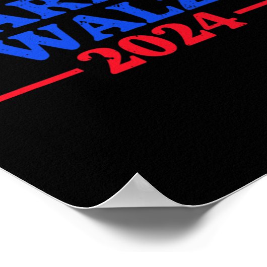 Harris Walz 2024 Logo für die Kampagne Slogan Kam Poster (Ecke)