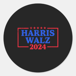Harris Walz 2024 Logo für die Kampagne Slogan Kam Runder Aufkleber
