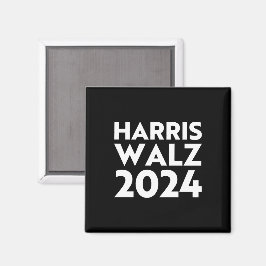 Harris Walz 2024 Moderne Typografie weiß und schwa Magnet