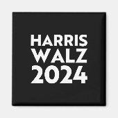Harris Walz 2024 Moderne Typografie weiß und schwa Magnet (Vorne)