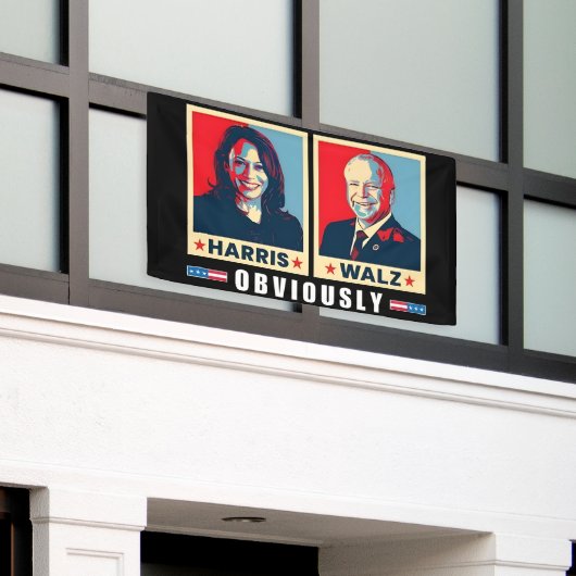 Harris Walz 2024 offensichtlich Banner (Äußeres Gebäude)