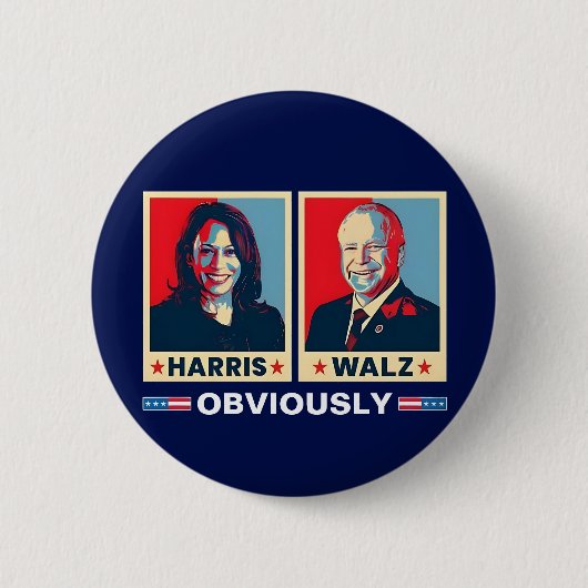 Harris Walz 2024 offensichtlich Button (Vorderseite)