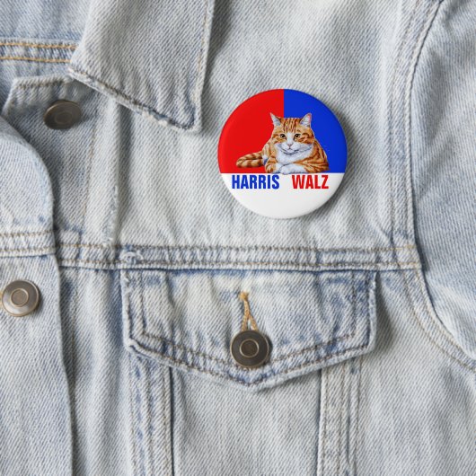 Harris Walz 2024 offensichtlich Cat Red Blue Button (Beispiel)