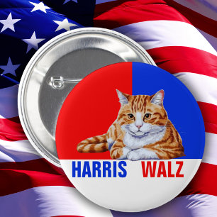 Harris Walz 2024 offensichtlich Cat Red Blue Button