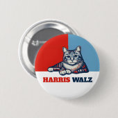 Harris Walz 2024 offensichtlich Katze Button (Vorne & Hinten)
