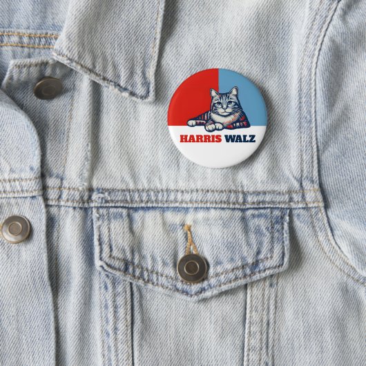 Harris Walz 2024 offensichtlich Katze Button (Beispiel)