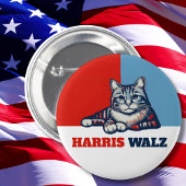 Harris Walz 2024 offensichtlich Katze Button