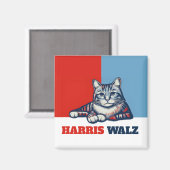 Harris Walz 2024 offensichtlich Katze Magnet (Vorderseite/Rückseite)