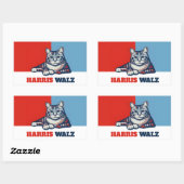 Harris Walz 2024 offensichtlich Katze Rechteckiger Aufkleber (Blatt)