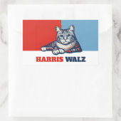 Harris Walz 2024 offensichtlich Katze Rechteckiger Aufkleber (Tasche)