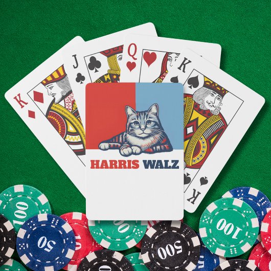Harris Walz 2024 offensichtlich Katze Spielkarten
