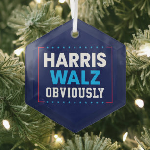 Harris Walz 2024 offensichtlich Ornament Aus Glas
