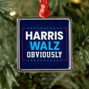 Harris Walz 2024 offensichtlich Ornament Aus Metall