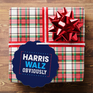 Harris Walz 2024 offensichtlich Ornament Karte