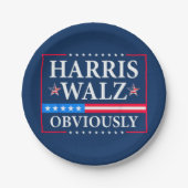Harris Walz 2024 offensichtlich Pappteller (Vorderseite)