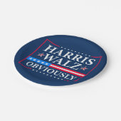 Harris Walz 2024 offensichtlich Pappteller (Schrägansicht)