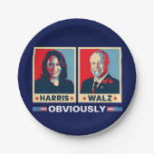 Harris Walz 2024 offensichtlich Pappteller (Vorderseite)