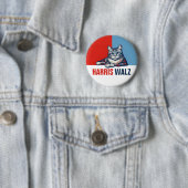 Harris Walz 2024 offensichtlich Red Blue Cat Button (Beispiel)