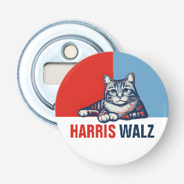 Harris Walz 2024 offensichtlich Red Blue Cat Flaschenöffner