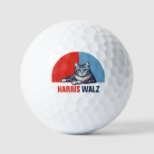 Harris Walz 2024 offensichtlich Red Blue Cat Golfball (Vorderseite)