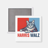 Harris Walz 2024 offensichtlich Red Blue Cat Magnet (Vorderseite/Rückseite)