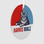 Harris Walz 2024 offensichtlich Red Blue Cat Ornament (Vorderseite)