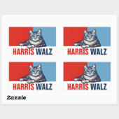 Harris Walz 2024 offensichtlich Red Blue Cat Rechteckiger Aufkleber (Blatt)