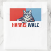 Harris Walz 2024 offensichtlich Red Blue Cat Rechteckiger Aufkleber (Tasche)