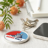 Harris Walz 2024 offensichtlich Red Blue Cat Schlüsselanhänger (Seite)